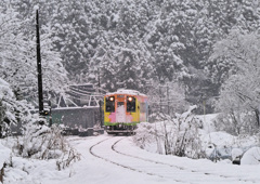 雪の樽見鉄道