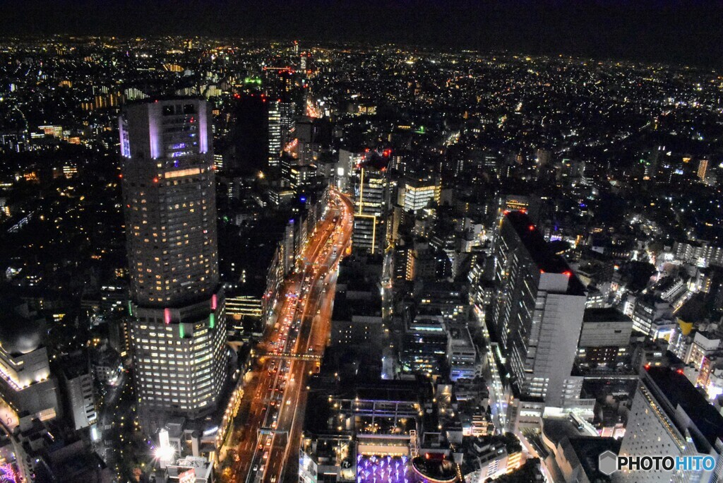 渋谷スクランブルスクエアからの夜景