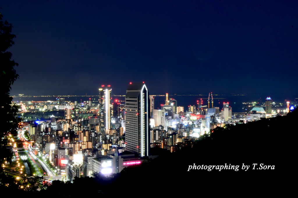 新神戸から見た神戸の夜景