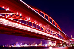 神戸大橋と神戸の夜景