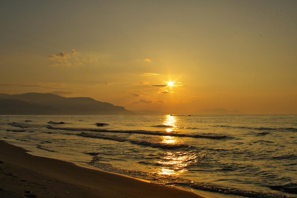 日本海の夕陽