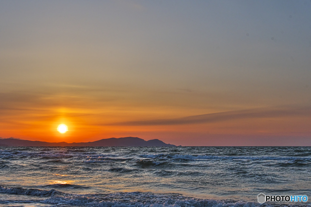 日本海の夕陽