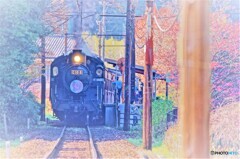 春の駅SL停車中