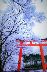 雪降る貴船神社１