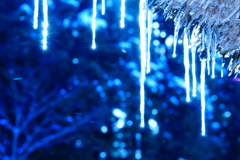 冬の軒下の線香花火