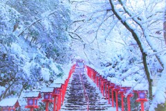 雪降る貴船神社２