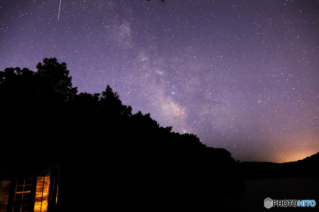 天の川と流れ星