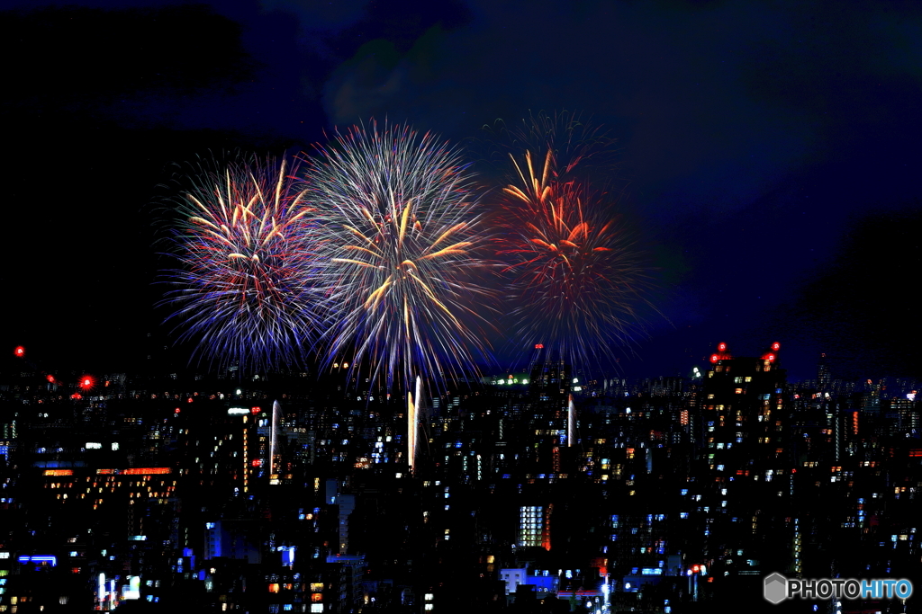 豊平川の道新UHB花火大会