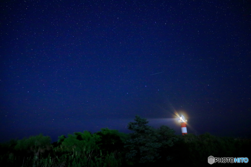 石狩灯台で星空撮影