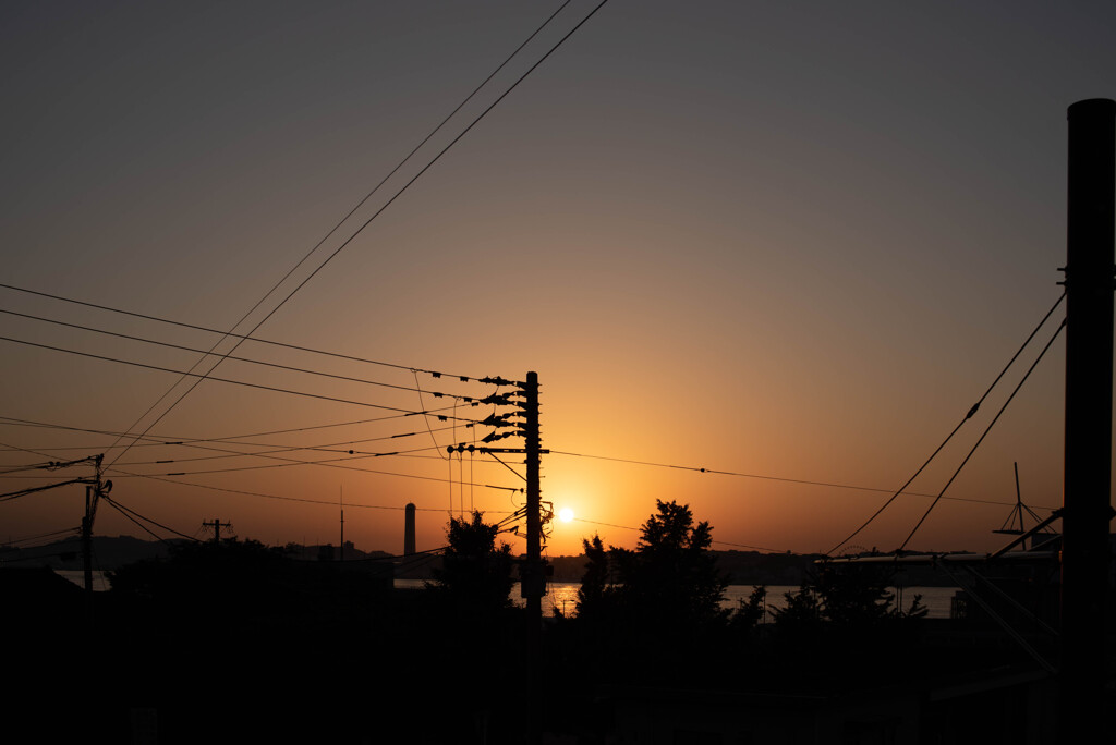 夕凪の夕景の