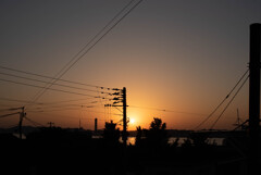 夕凪の夕景の