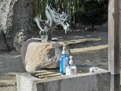 コロナ禍での手水舎