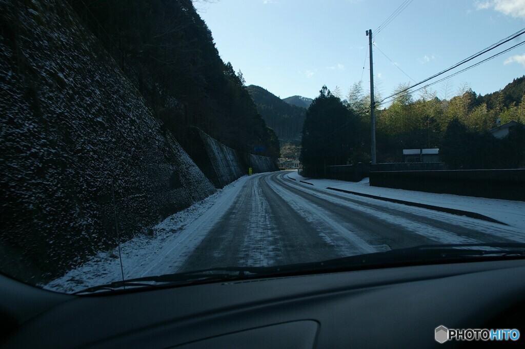 寒い～( ；∀；)①　雪道