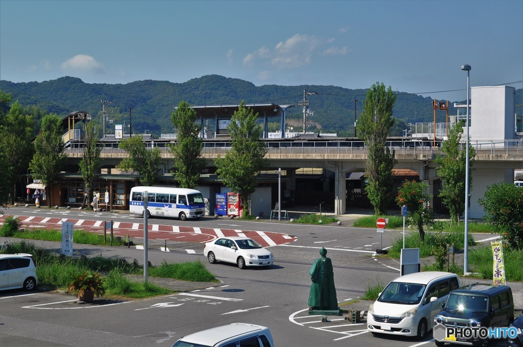 海に行ってきた② 駐車場に坂本龍馬？