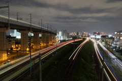 加島陸橋からの光跡