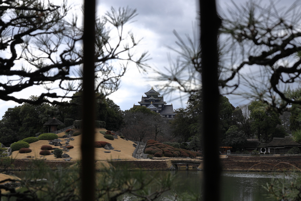 五十三次腰掛茶屋からの岡山城