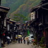 奈良井宿：雨の旧中山道