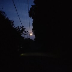 霞み夜空に、まん丸お月さま
