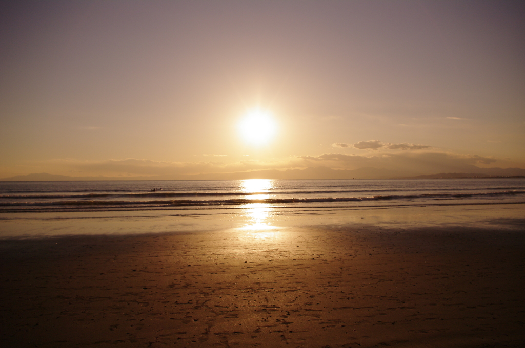 夕暮れの海