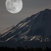 富士山と満月