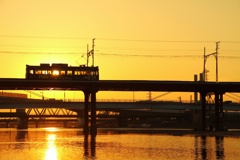 大阪の夕陽。