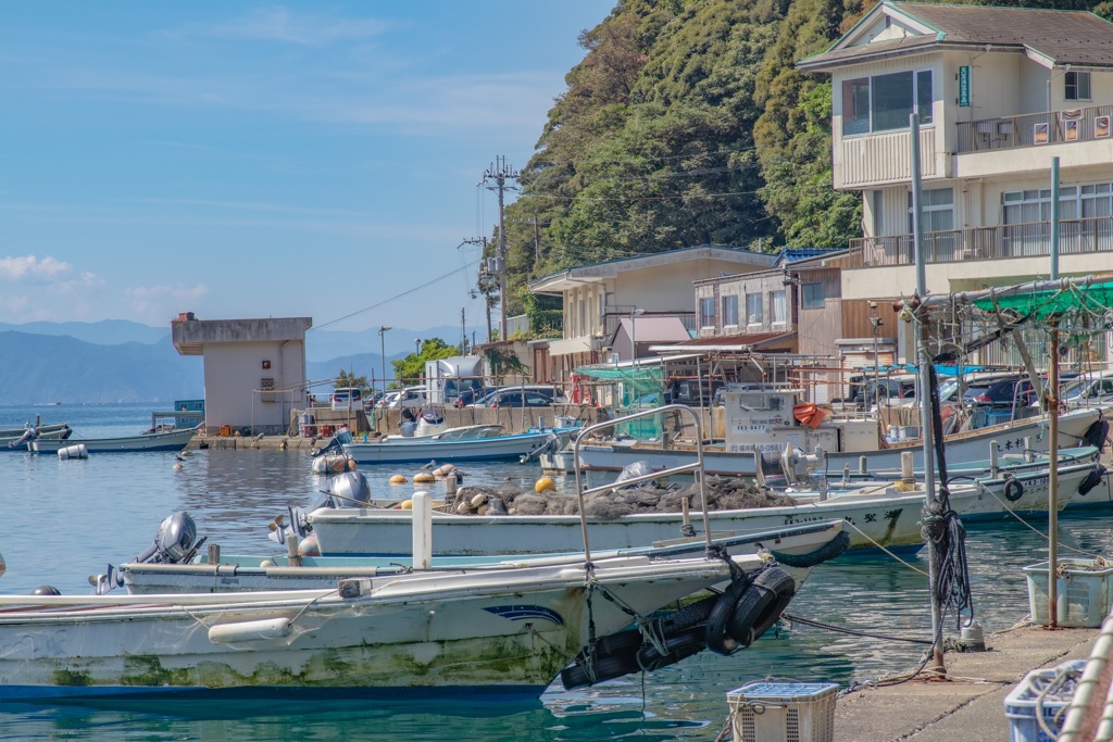 夏の漁村風景