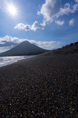 開聞岳と川尻海岸