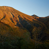 染まる山