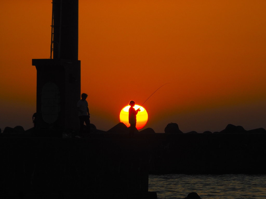 夕陽と釣り人 -蔵出-