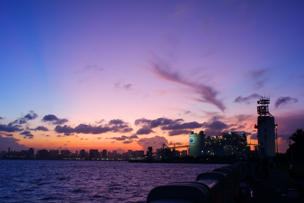 若洲海浜公園からの夕暮れ