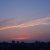 夕焼けと筋雲