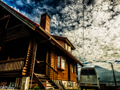 富士とログハウス