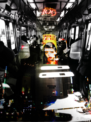 渋谷へ遊びに行く車内