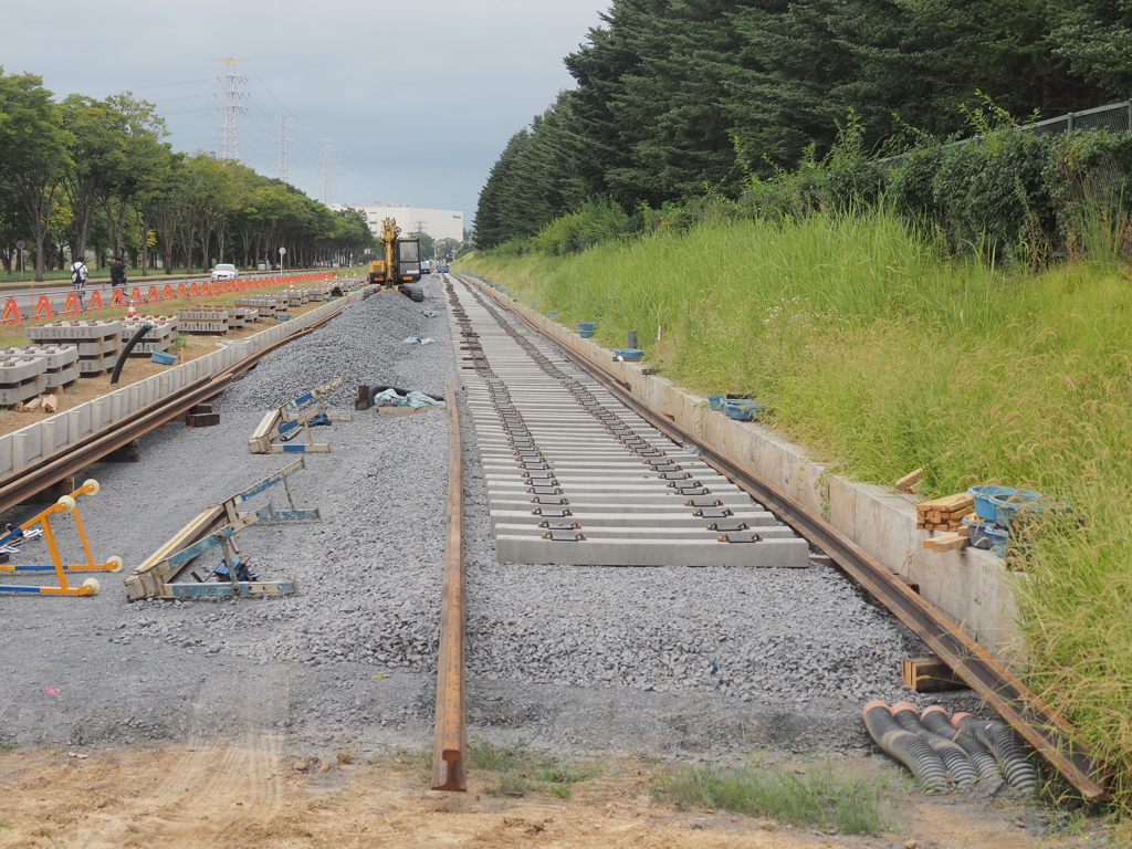 宇都宮市清原のLRT建設現場