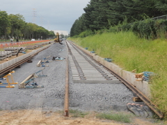 宇都宮市清原のLRT建設現場