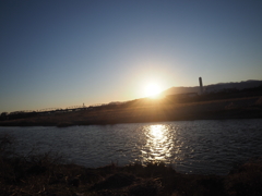 相模川の夕暮れ