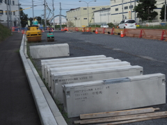 宇都宮LRT・芳賀町内の工事現場