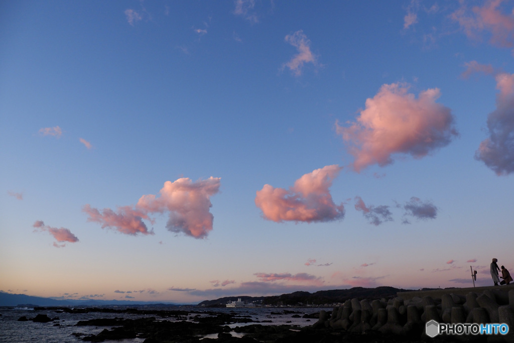 岡崎海岸の夕景　2