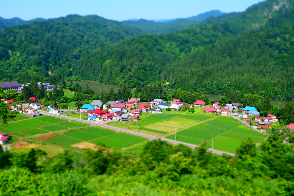 赤屋根の集落