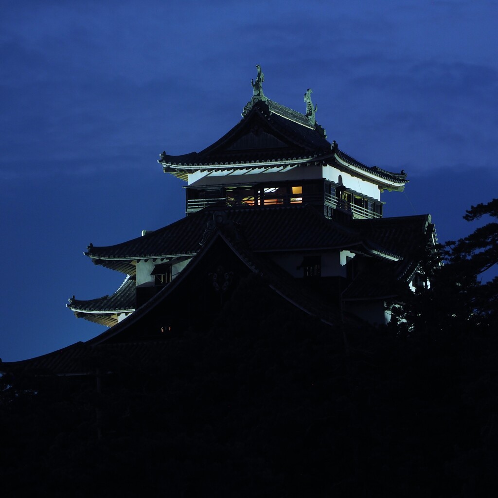 夏の夜　松江城天守