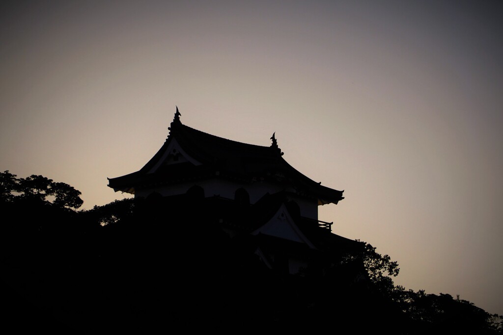 夜明け前 彦根城天守