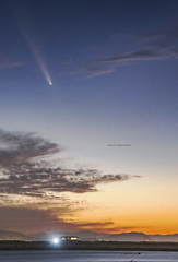 北海道　秋に撮った写真⑦　石狩川河口の夕景・紫金山・アトラス彗星　2024