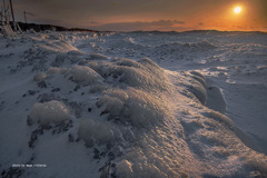 石狩川河口　凍てつく夕景2026