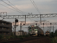 電車が走る・・・