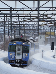 ちらちら雪舞う中