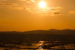 喜多方市　恋人坂からの夕日