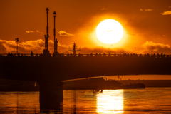 幣舞橋の夕日