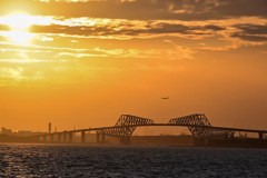 東京ゲートブリッジの夕景