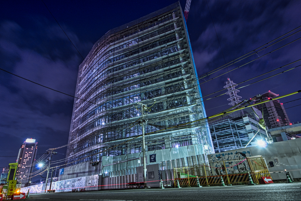 工場夜景ならぬ工事夜景