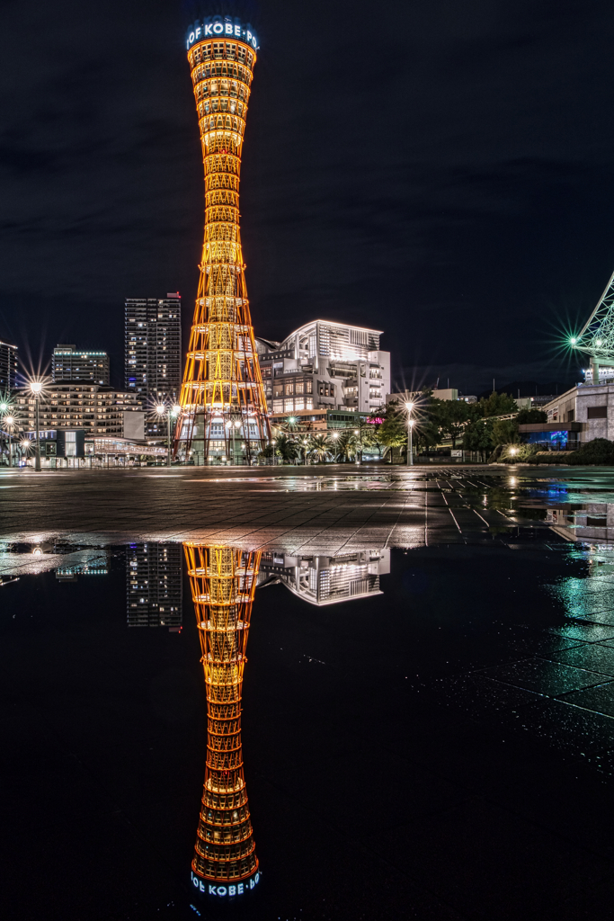 port-tower reflects